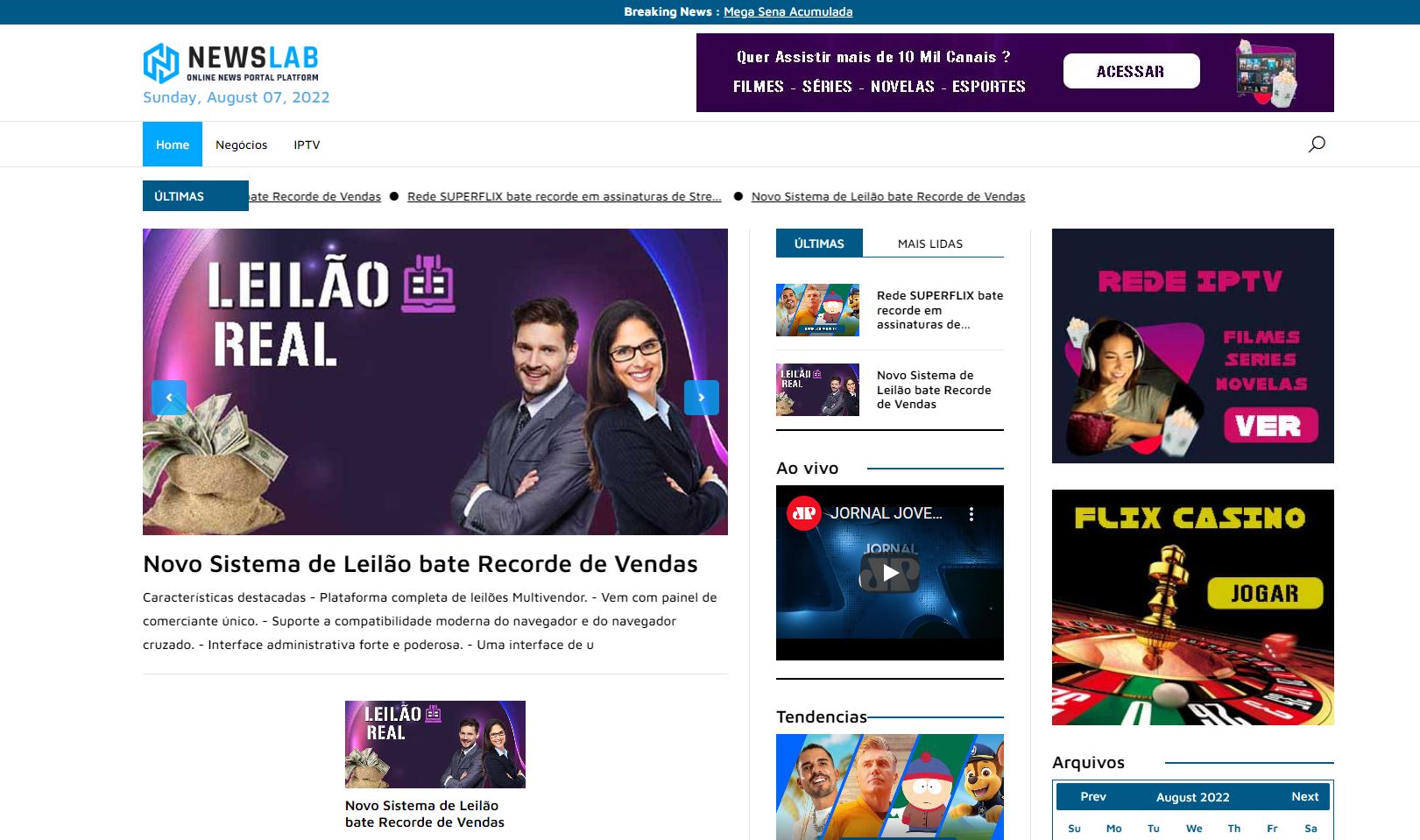 News lab Noticias - Sistema de Noticias Laravel